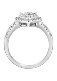 5/8 ct. t.w. Diamond Miracle Set Cluster Ring in Sterling Silver