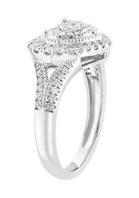 Sterling Silver 5/8 ct. t.w. Diamond Heart Ring
