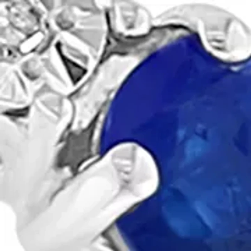 Diamond and Sapphire Ring in Sterling Silver