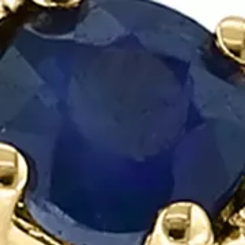 Diamond and Sapphire Ring in 14K Gold Over Silver