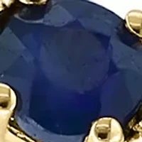 Diamond and Sapphire Ring in 14K Gold Over Silver