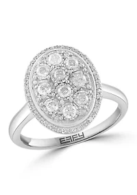 Sterling Silver 1/2 ct. t.w. Cluster Diamond Ring