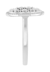 Sterling Silver 1/2 ct. t.w. Cluster Diamond Ring