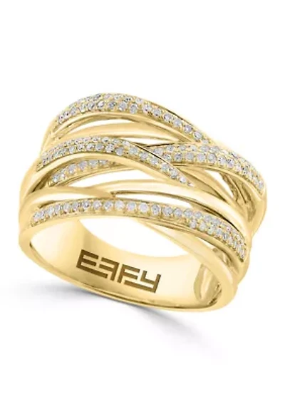 Gold Over Silver Diamond Ring
