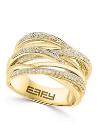 Gold Over Silver Diamond Ring
