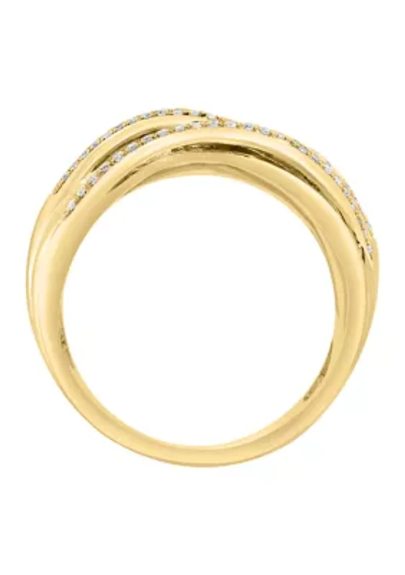 Gold Over Silver Diamond Ring