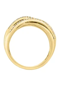 Gold Over Silver Diamond Ring