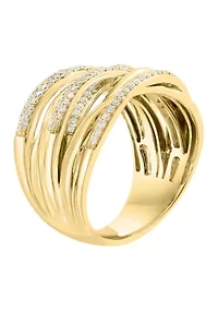 Gold Over Silver Diamond Ring