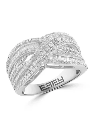 Sterling Silver Diamond Ring 