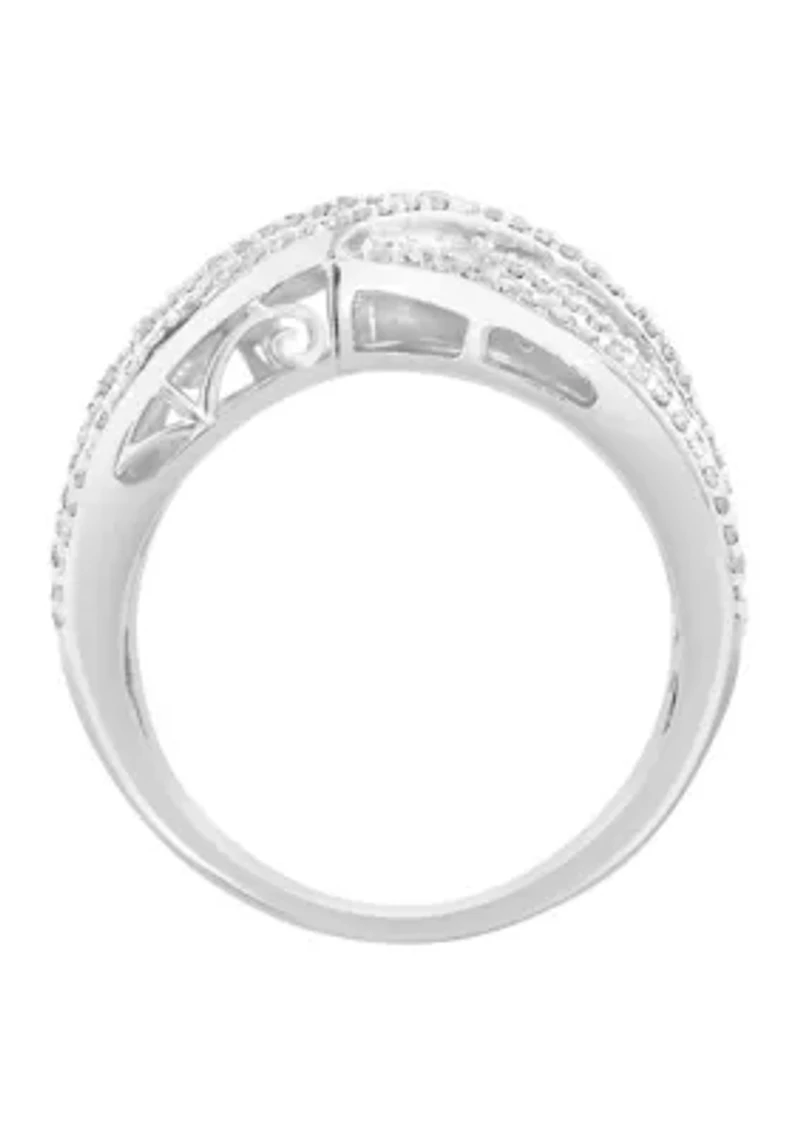 Sterling Silver Diamond Ring 