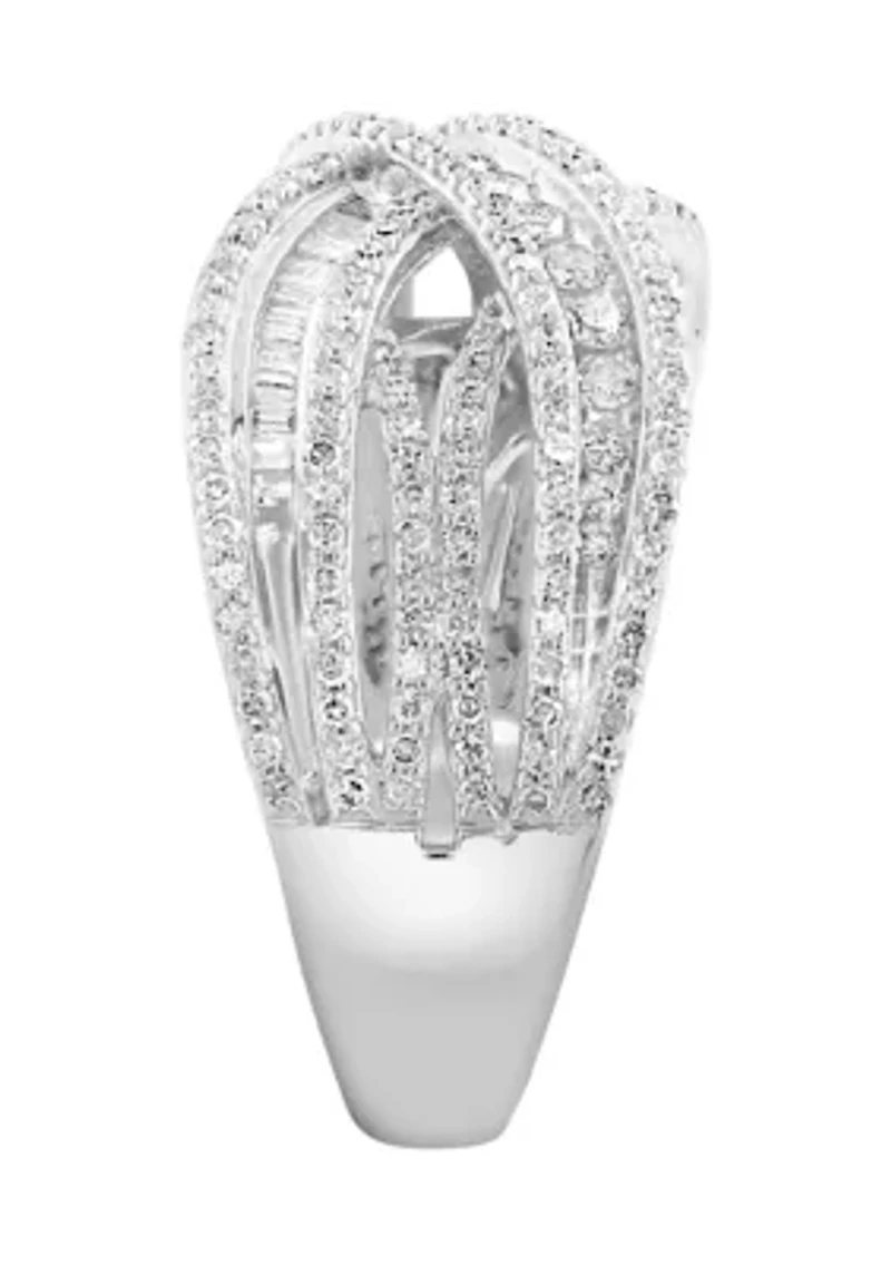 Sterling Silver Diamond Ring 
