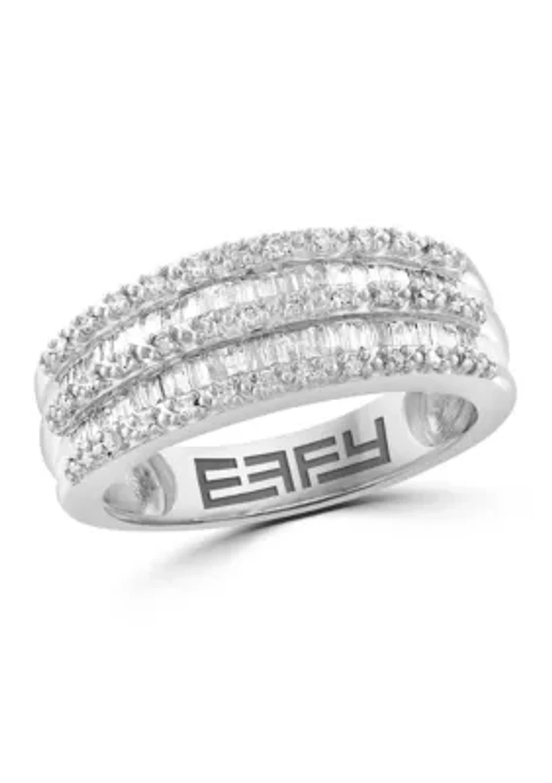 Sterling Silver Diamond Ring 