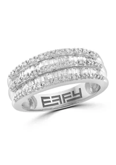 Sterling Silver Diamond Ring 