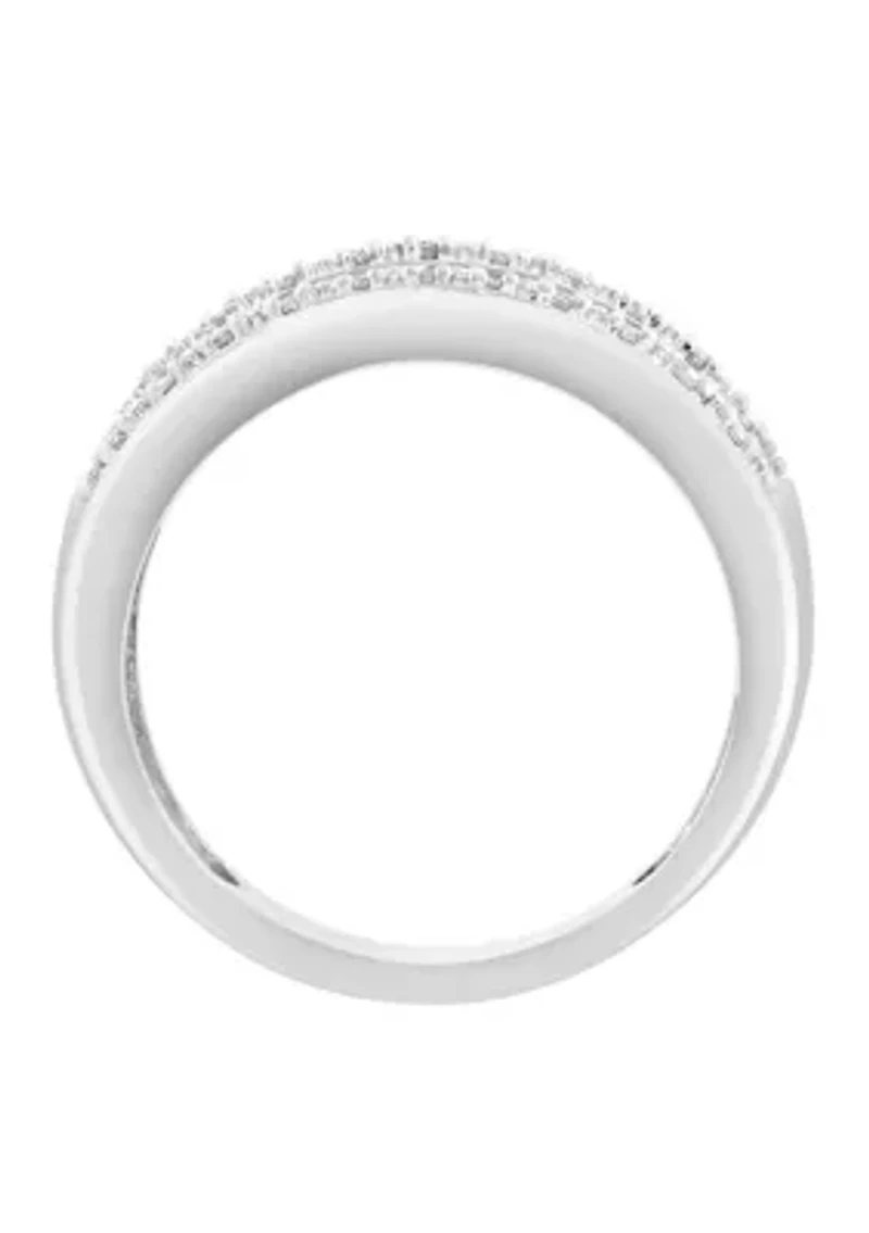 Sterling Silver Diamond Ring 