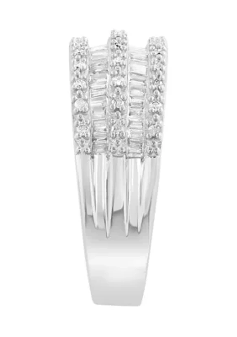 Sterling Silver Diamond Ring 