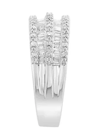 Sterling Silver Diamond Ring 