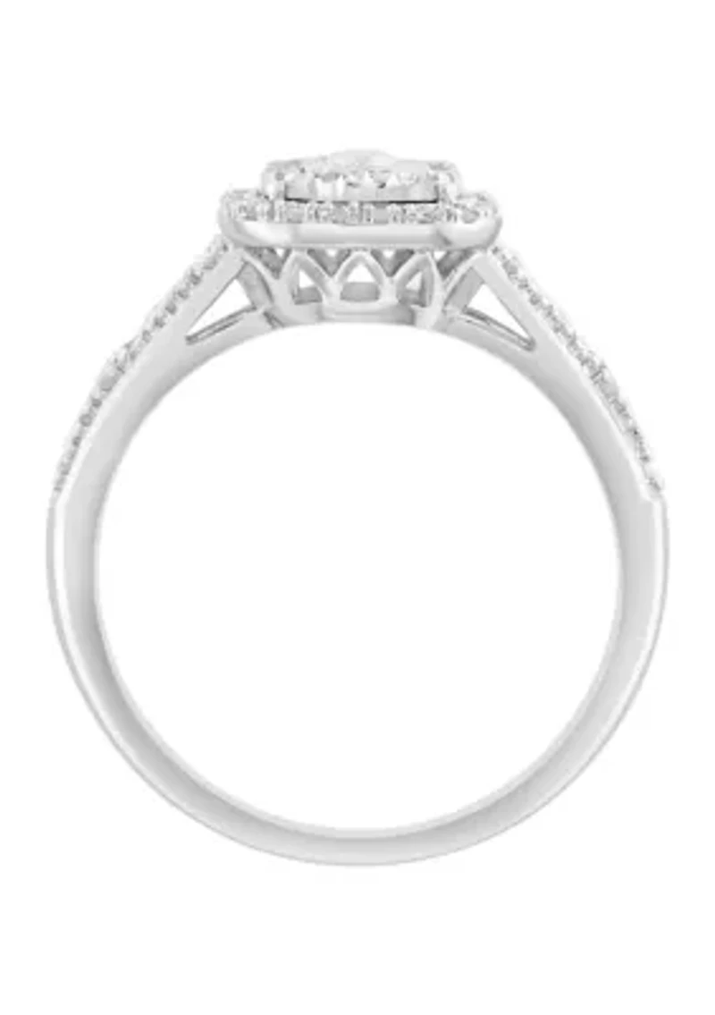 Sterling Silver Diamond Ring 