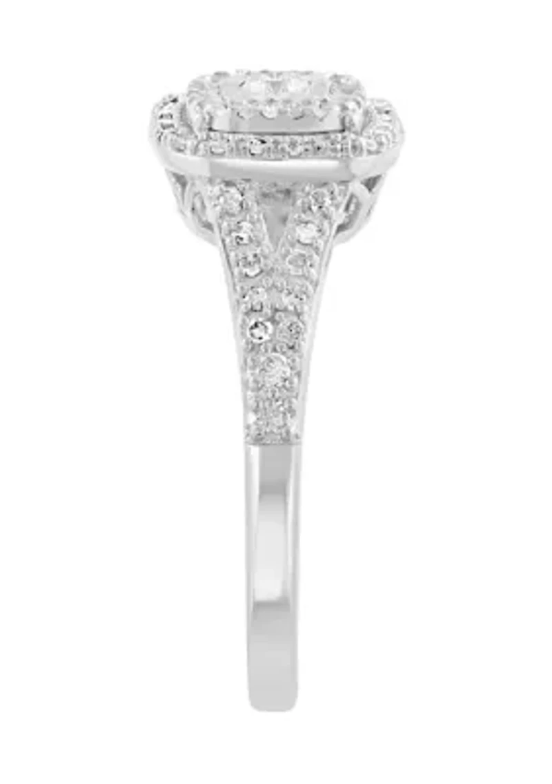 Sterling Silver Diamond Ring 