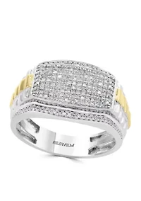 1/2 ct. t.w. Diamond Ring in Sterling Silver and 14k Yellow Gold