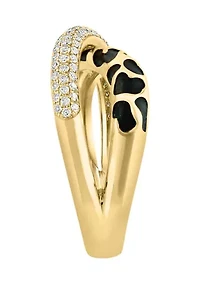 1/3 ct. t.w. Diamond Panther Print Crossover Ring in 14K Yellow Gold  