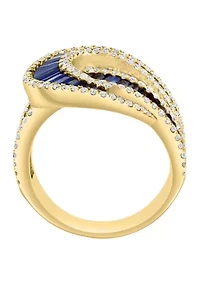5/8 ct. t.w. Diamond and Sapphire Ring in 14K Yellow Gold