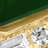 14K Yellow Gold Diamond & Emerald Ring