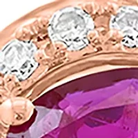 1/6 ct. t.w. Diamond, Ruby, Pink Tourmaline Ring in 14K Rose Gold