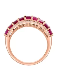 1/5 ct. t.w. Diamond and 1.54 ct. t.w. Ruby Ring in 14K Rose Gold