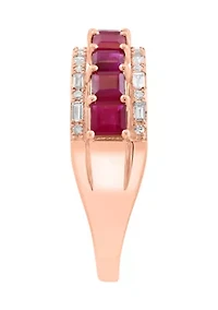 1/5 ct. t.w. Diamond and 1.54 ct. t.w. Ruby Ring in 14K Rose Gold