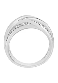 1/2 ct. t.w. Diamond Crossover Ring in Sterling Silver