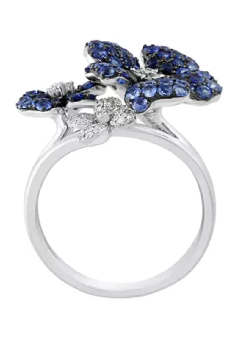 1/8 ct. t.w. Diamond and 1.53 ct t.w. Sapphire Ring in 14K White Gold 