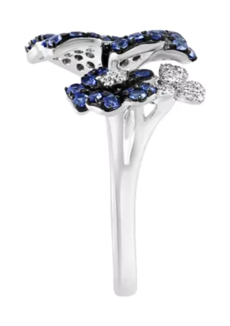 1/8 ct. t.w. Diamond and 1.53 ct t.w. Sapphire Ring in 14K White Gold 