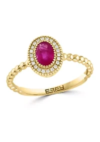 Diamond and Ruby Ring in 14K Yellow Gold