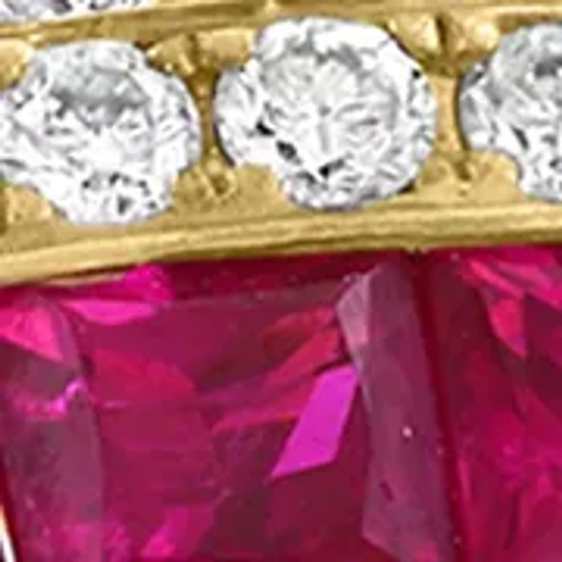 1/3 ct. t.w. Diamond, 7/8 ct. t.w. Ruby Ring in 14K Yellow Gold
