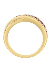 1/3 ct. t.w. Diamond, 7/8 ct. t.w. Ruby Ring in 14K Yellow Gold