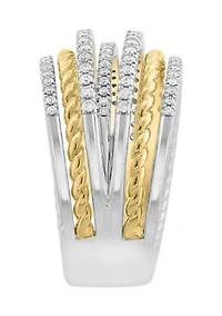 14K White & Yellow Gold Diamond Ring 
