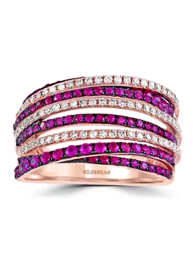 1/3 ct. t.w. Diamond and 3/4 ct. t.w. Ruby Ring in 14K Rose Gold