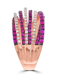 1/3 ct. t.w. Diamond and 3/4 ct. t.w. Ruby Ring in 14K Rose Gold