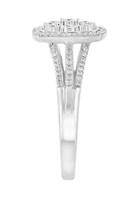 14K White Gold Diamond Ring 