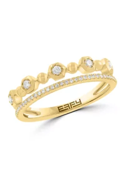 Gold over Sterling Silver 14KY Plated Diamond Ring
