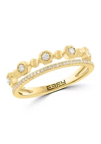 Gold over Sterling Silver 14KY Plated Diamond Ring