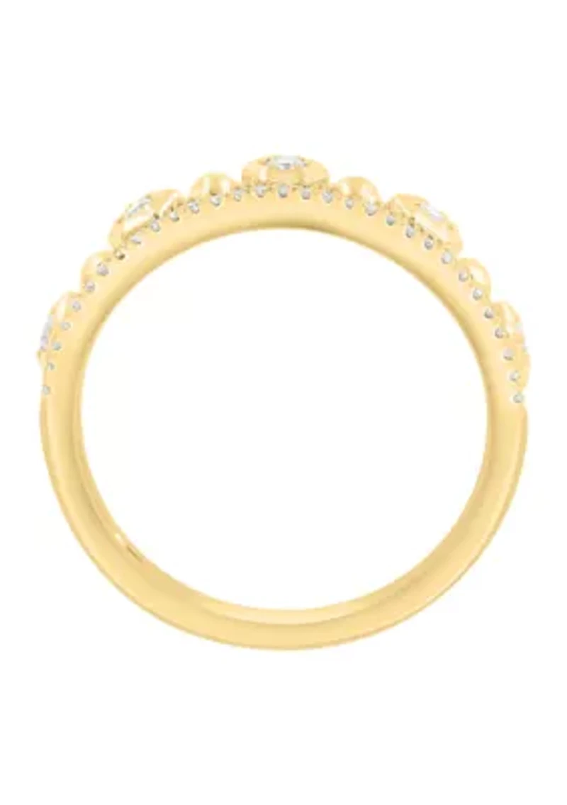 Gold over Sterling Silver 14KY Plated Diamond Ring