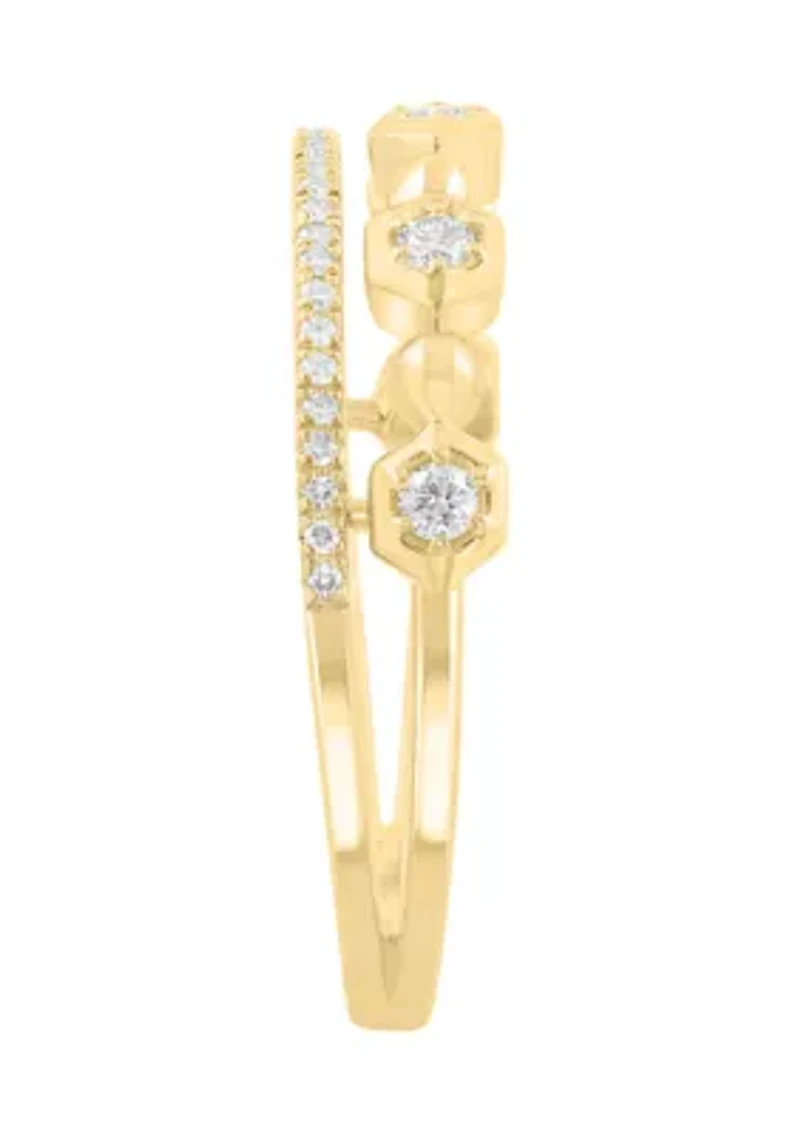 Gold over Sterling Silver 14KY Plated Diamond Ring