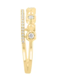 Gold over Sterling Silver 14KY Plated Diamond Ring