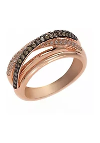 14K Rose Gold 1/2 ct. t.w. Diamond and Espresso Diamond Ring 