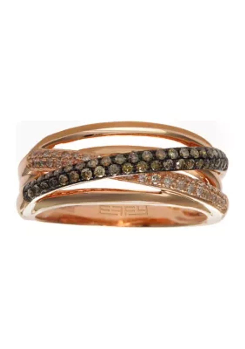 14K Rose Gold 1/2 ct. t.w. Diamond and Espresso Diamond Ring 