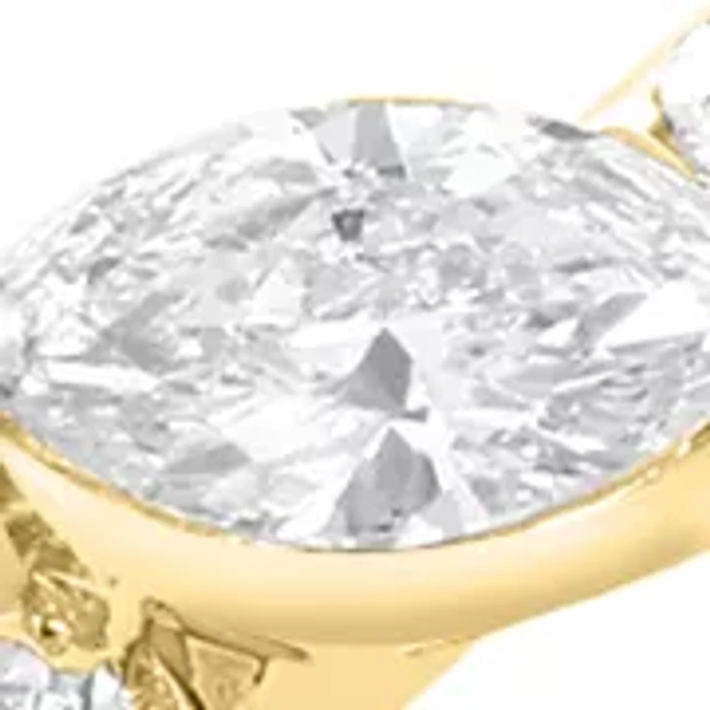 Diamond Ring in 14K Yellow Gold Plated Over Sterling Silver