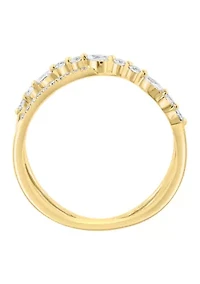 Diamond Ring in 14K Yellow Gold Plated Over Sterling Silver