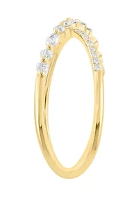 Diamond Ring in 14K Yellow Gold Plated Over Sterling Silver