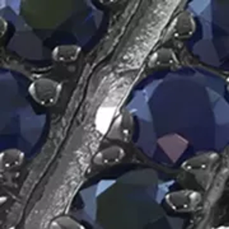 Sterling Silver Diamond and Natural Sapphire Ring